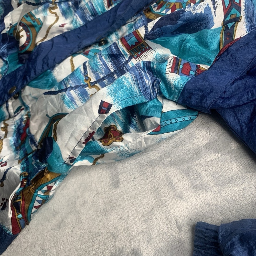 Vintage 90s Lavon Petites WindBreaker Womens Petite Small‎ Nautical Colorful - Picture 6 of 10